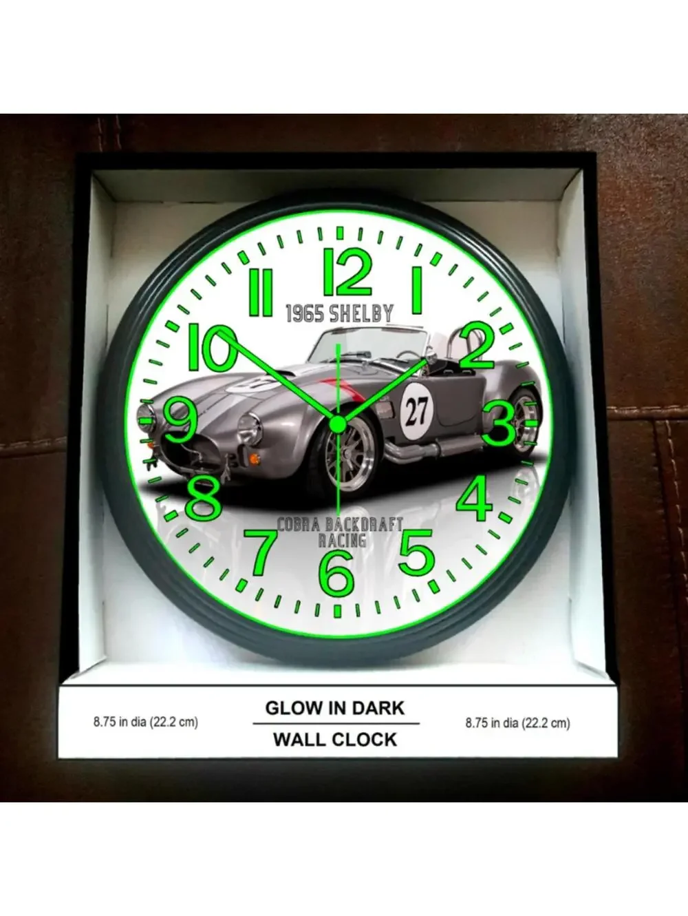 1965 Shelby Cobra Glow In The Dark Wall Clock New!